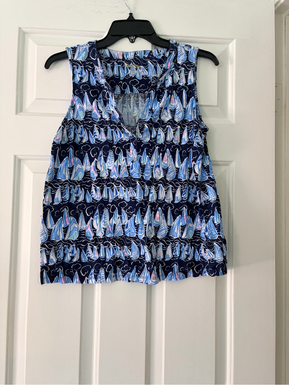 Lilly Pulitzer Navy Sailboat-Print Sleeveless Camisole